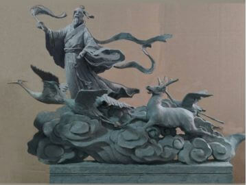 锻铜人物雕塑《大仙云游》设计图