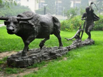 农耕文化铸铜雕塑定制