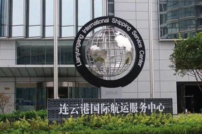 连云港国际航运服务中心不锈钢地球仪雕塑