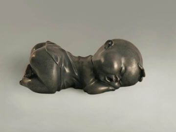 铜雕塑工艺品摆件《淘小孩睡觉了》