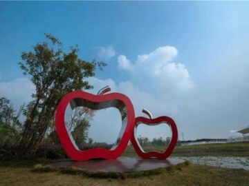 芜湖苹果不锈钢雕塑