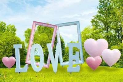 商业美陈互动性爱心love雕塑