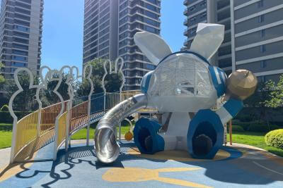 余姚幼儿园不锈钢滑梯雕塑