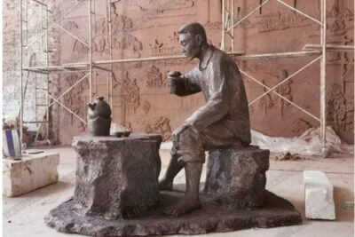 茶厂不锈钢浮雕墙