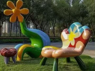 杭州彩色不锈钢座凳雕塑厂家